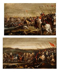 Antonio Tempesta (Firenze, 1555 – Roma, 1630) attr., Scene di battaglia (Battaglia della Bicocca)